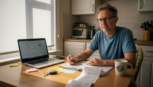 Person reviewing car tech upgrade plans